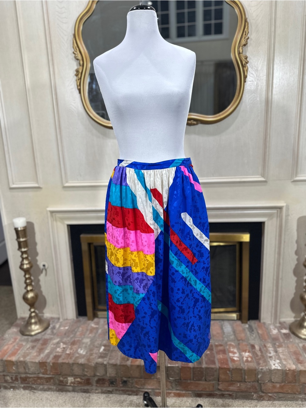 Anne Crimmins UMI Collections Silk Skirt size 14 Vintage Avant Garde Maximalist